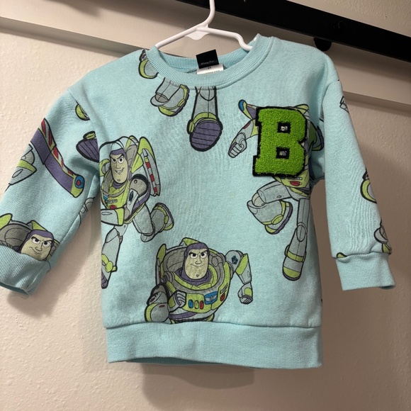 Disney Pixar Toy Story Size 2T Light Blue Buzz Lightyear Fleece Sweatshirt Pre❤️ - Picture 1 of 13